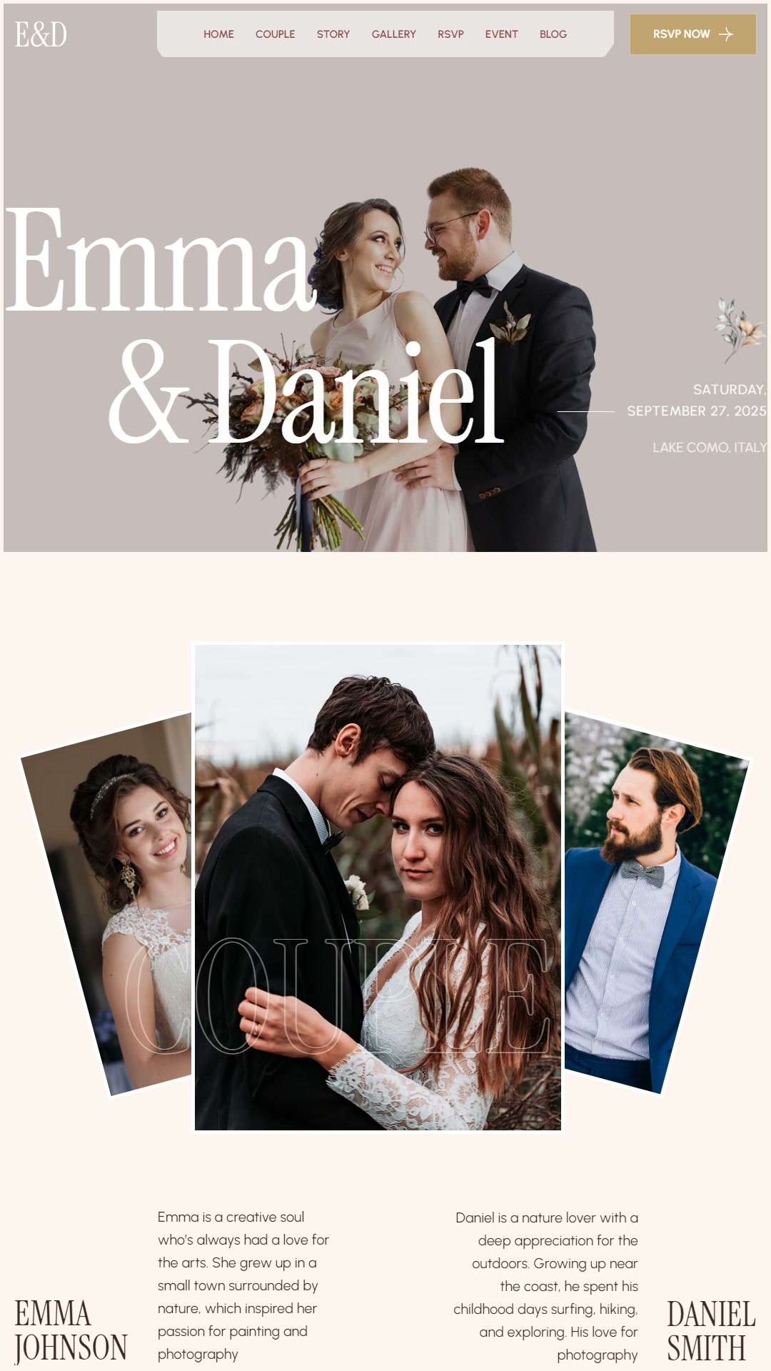 Beloved digital wedding invitation preview on mobile