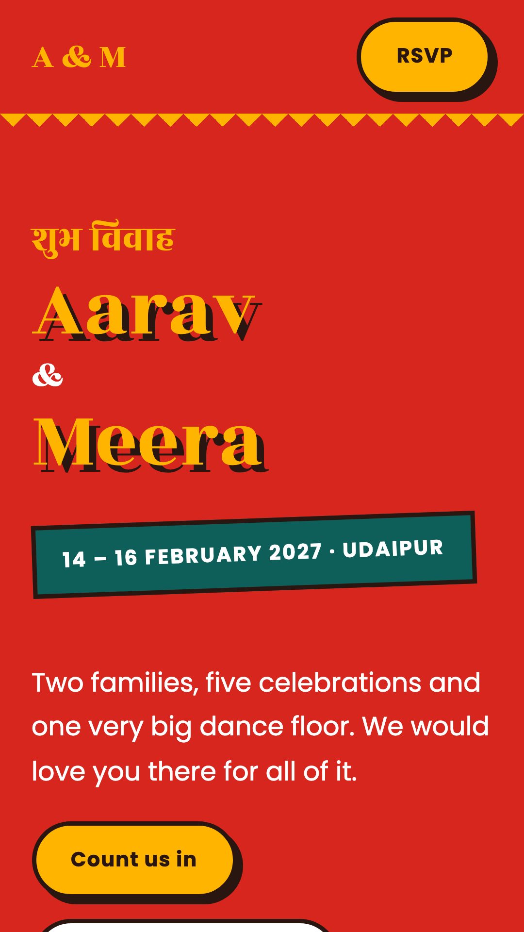 Delhi digital wedding invitation preview on mobile